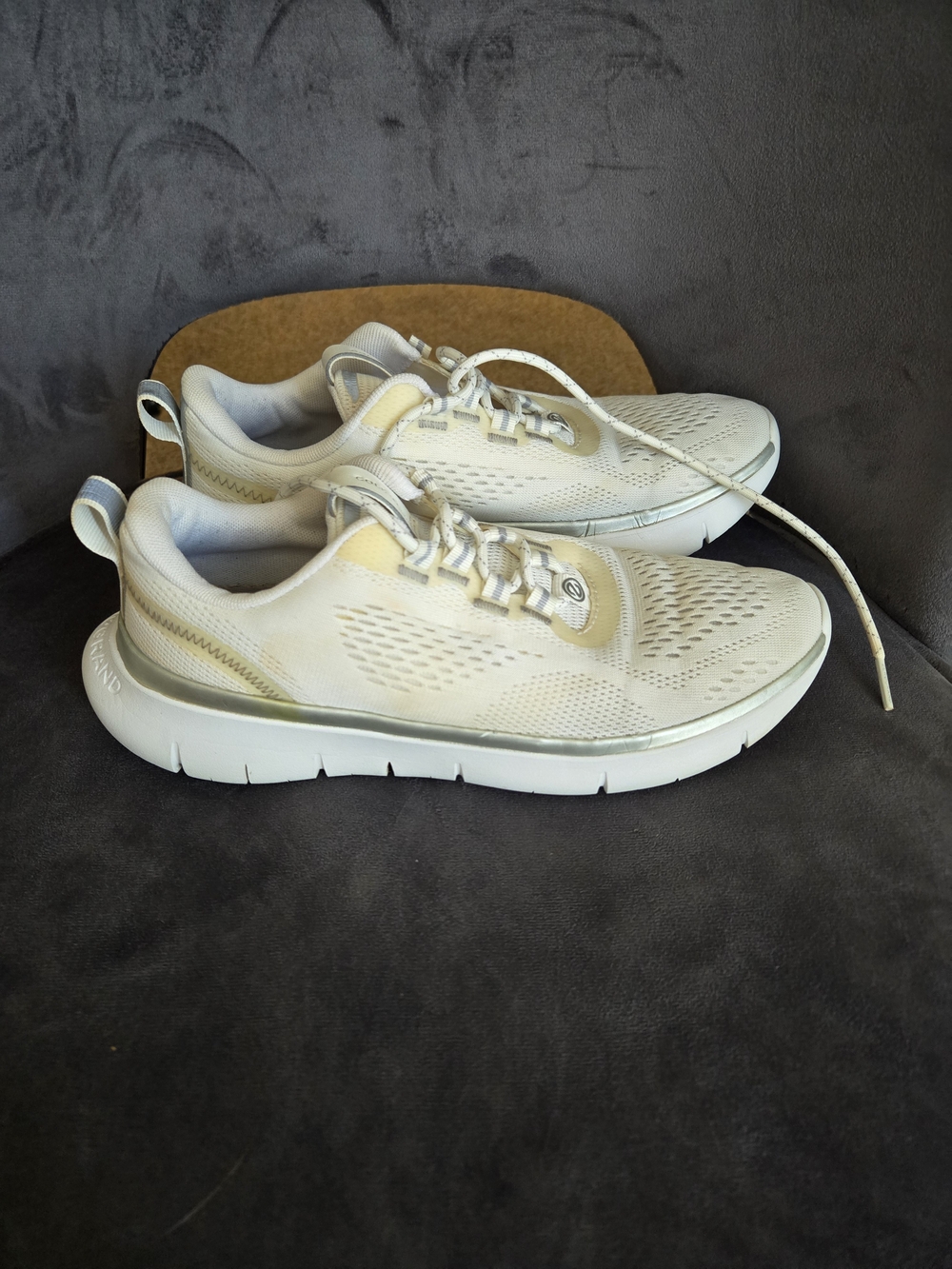 Cole Haan White Athletic Sneakers with Silver Trim